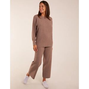 Blue Vanilla Ribbed Knitted Lounge Set - S/M / MOCHA - female