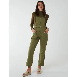 Blue Vanilla Button Down Dungarees - 8 / KHAKI - female