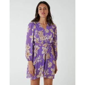 Blue Vanilla Floral Georgette Dress - S/M / Lilac - female