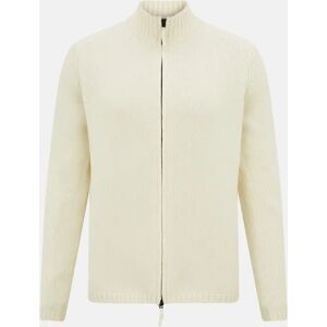 Turnbull & Asser White Merino High Neck Zipped Cardigan