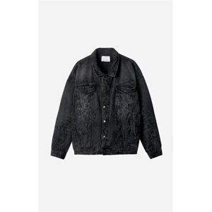 Only The Blind - Floral Night Denim Jacket - Size: XS - black - Size: XS