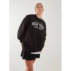 Pink Vanilla New York Oversized Sweater  - L  - Black