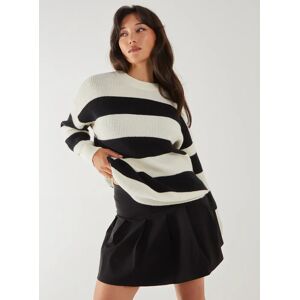 Pink Vanilla Crew Neck Stripe Jumper  - M/L  - IVORY