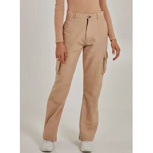 Pink Vanilla Cargo Trousers With Seam Detail  - 10  - Stone