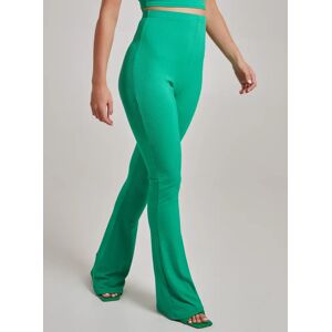 Pink Vanilla Ribbed Flare Trousers  - 14  - Green