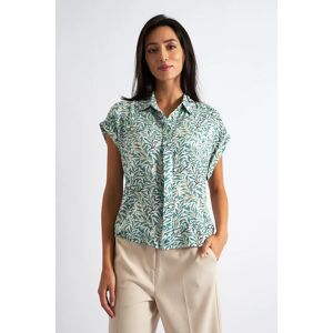 Louche Abinaya Leaf Print Short Sleeved Shirt Green green 12 Female