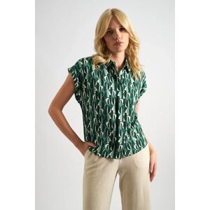 Louche Abinaya Mid Century Retro Print Shirt - Green green 10 Female