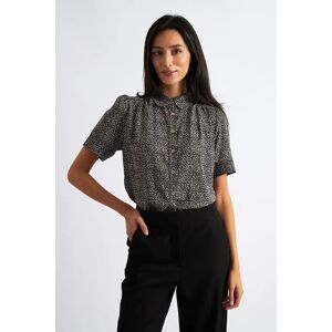 Louche Barclay Leopard Print Short Sleeve Shirt black 14 Female