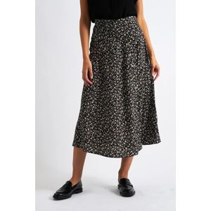 Louche Barney Floral Print Midi Skirt in Black Black 8 Female