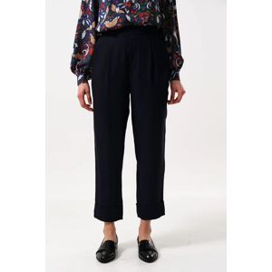 Louche Bayeux Sustainable Satin Back Crepe Trouser - Navy blue 10 Female