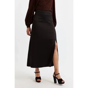 Louche Blanche Sustainable Satin Back Crepe Maxi Skirt - Black Black 16 Female