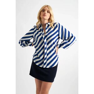 Louche Byron Diagonal Lines Print Shirt blue 10 Female