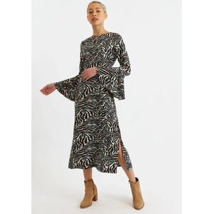 Louche Candra Roar Print Midi Dress black 8 Female