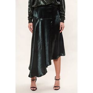 Louche Carole Satin Asymmetric Midi Skirt green 8 Female
