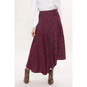Louche Carolina Gingham Twist Print Asymmetric Midi Skirt red 16 Female