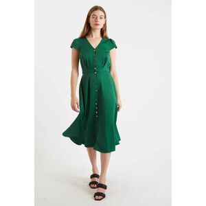 Louche Cathy Satin Back Crepe Midi Dress - Green green 10 Female