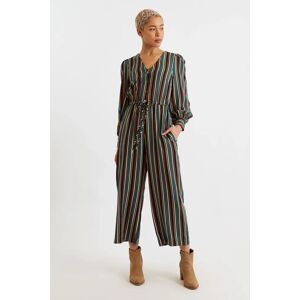 Louche Darcy Winter Stripe Long Sleeve Jumpsuit black 14 Female