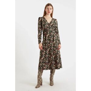 Louche Eveleen Tapestry Print Long Sleeve Midi Dress green 12 Female