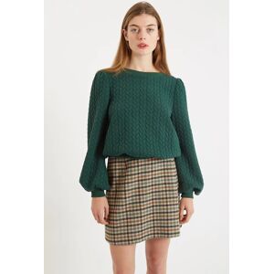 Louche Ellie Plait Puff Sleeve Sweatshirt - Green green 10 Female