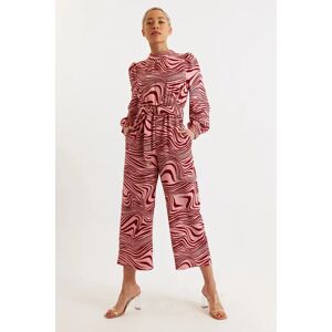 Louche Gayane Zebra Pop Print Long Sleeve Jumpsuit - Pink red 14 Female