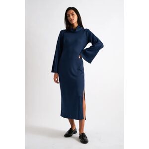 Louche Gigi Brushed Marl Jersey Midi Dress - Navy blue 14 Female
