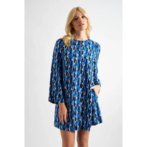 Louche Gwenola Mid-Century Retro Print Mini Dress - Blue Blue 14 Female