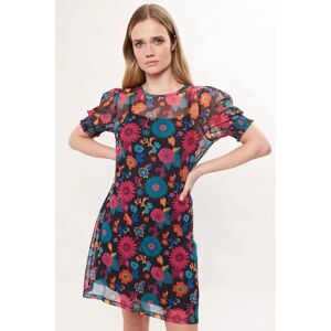 Louche Hettie 70'S Floral Print Mesh Mini Dress Floral 10 Female