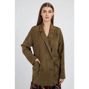 Louche Irene Suedette Jacket in Khaki brown 10 Female