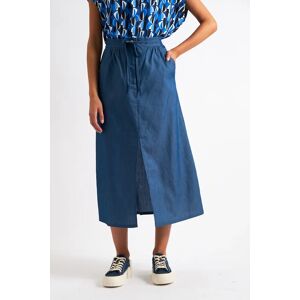 Louche Jessy Chambray Straight Midi Skirt blue 8 Female