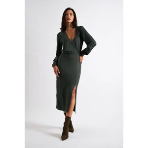 Louche Karen Brushed Marl Jersey Midi Dress - Green green 10 Female