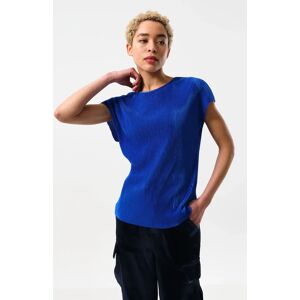 Louche Korine Pleated Short Sleeve Top - Cobalt blue 14 Female