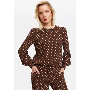 Louche Lima Pretty Woman Print Long Sleeve Blouse brown 10 Female