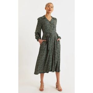 Louche Loria Sugar Plum Print Midi Shirt Dress green 14 Female