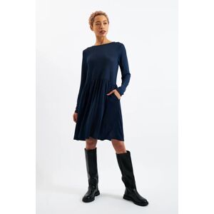 Louche Marylene Marl Throw On Mini Dress in Navy blue 10 Female