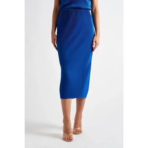 Louche Maylis Pleat Midi Skirt - Cobalt blue 12 Female