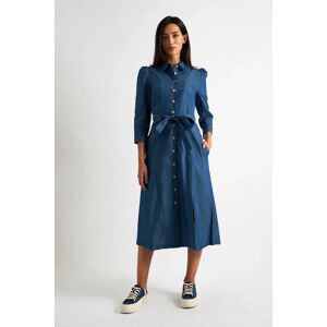 Louche Monick 3/4 Sleeve Chambray Midi Shirt Dress red 8 Female