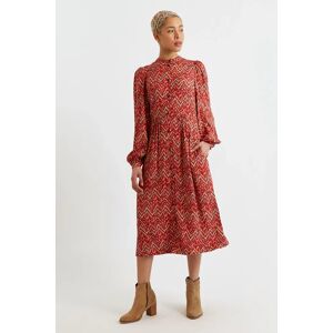 Louche Nayma Art Attack Print Long Sleeve Midi Dress - Red red 16 Female