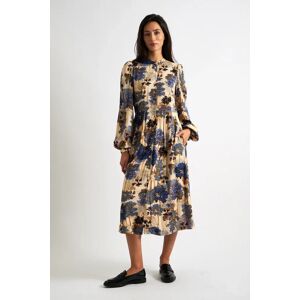 Louche Nayma Forest Scape Print Midi Dress - Navy blue 8 Female