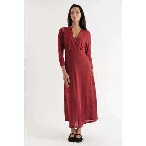 Louche Sona Marl Faux Wrap Midi Dress in Red red 8 Female