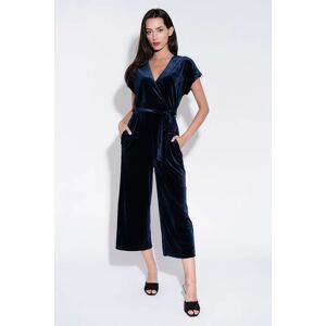 Louche Tiffany Velvet Jumpsuit in Navy blue 12 Female