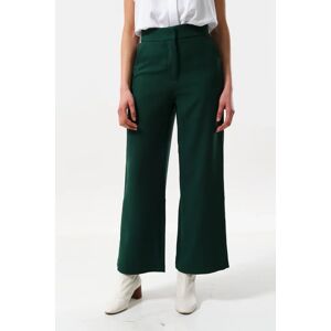 Louche Tilde Sustainable Satin Back Crepe Wide Leg Trousers - Forest Green green 16 Female