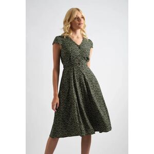 Louche Cathleen Midi Floral Tea Dress Dark Green green 8 Female