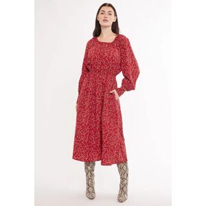 Louche Neelia Sprig Midi Dress in Burgundy Burgundy 8 Female