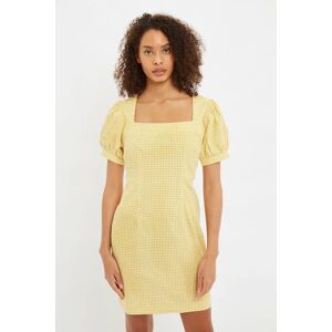 Louche Anouk Summer Gingham Body Con Mini Dress In Yellow yellow 12 Female