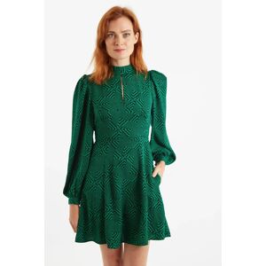Louche Ari 60's Patchwork Long Sleeve Mini Dress green 12 Female