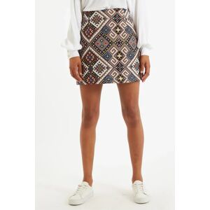 Louche Aubin Tex Mex Jacquard A-Line Mini Skirt black 10 Female