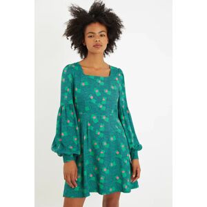 Louche Bindy Bauhaus Abstract Print Square Neck Long Sleeve Dresses green 12 Female