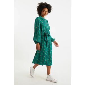 Louche Bron Bauhaus Abstract Print Midi Shirt Dress green 8 Female