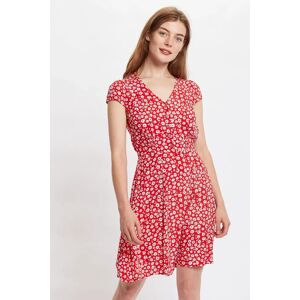 Louche Cathleen Flower Sketch Print Mini Tea Dress - Red Red 12 Female