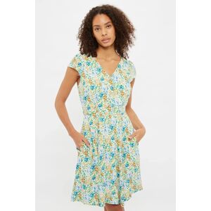 Louche Cathleen Flower Show Printed Mini Tea Dress 8 Female